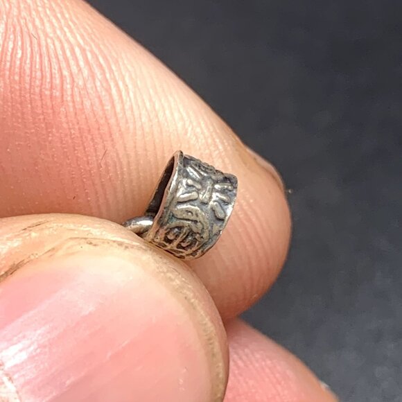 VTG Solid Sterling Silver 925 Traditional Cartouche Pendant Size 2'' Length - Picture 8 of 12